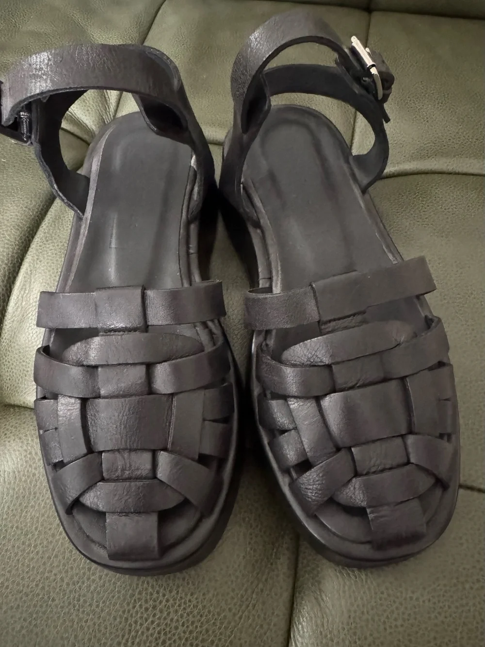 Either/Or Platform Fisherman sandals 37/black